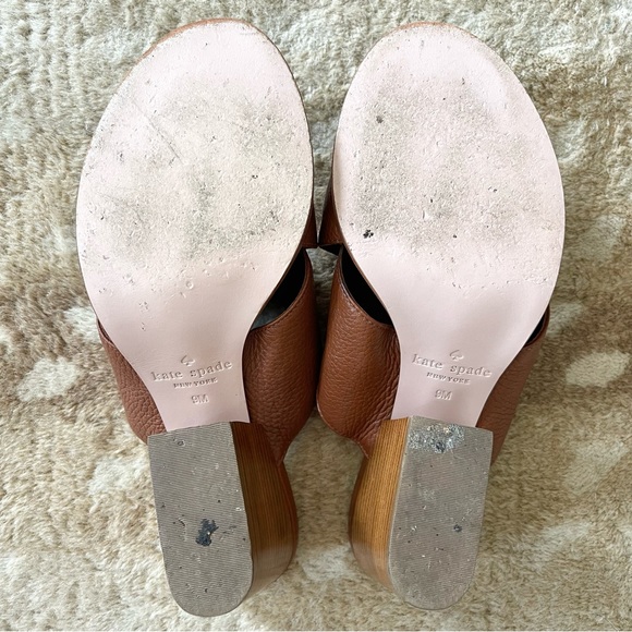 Kate Spade New York Felda Brown Leather Crisscross Mule Sandal Size 9m - Picture 8 of 12